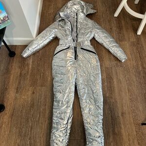Silver Hooded Snowsuit
